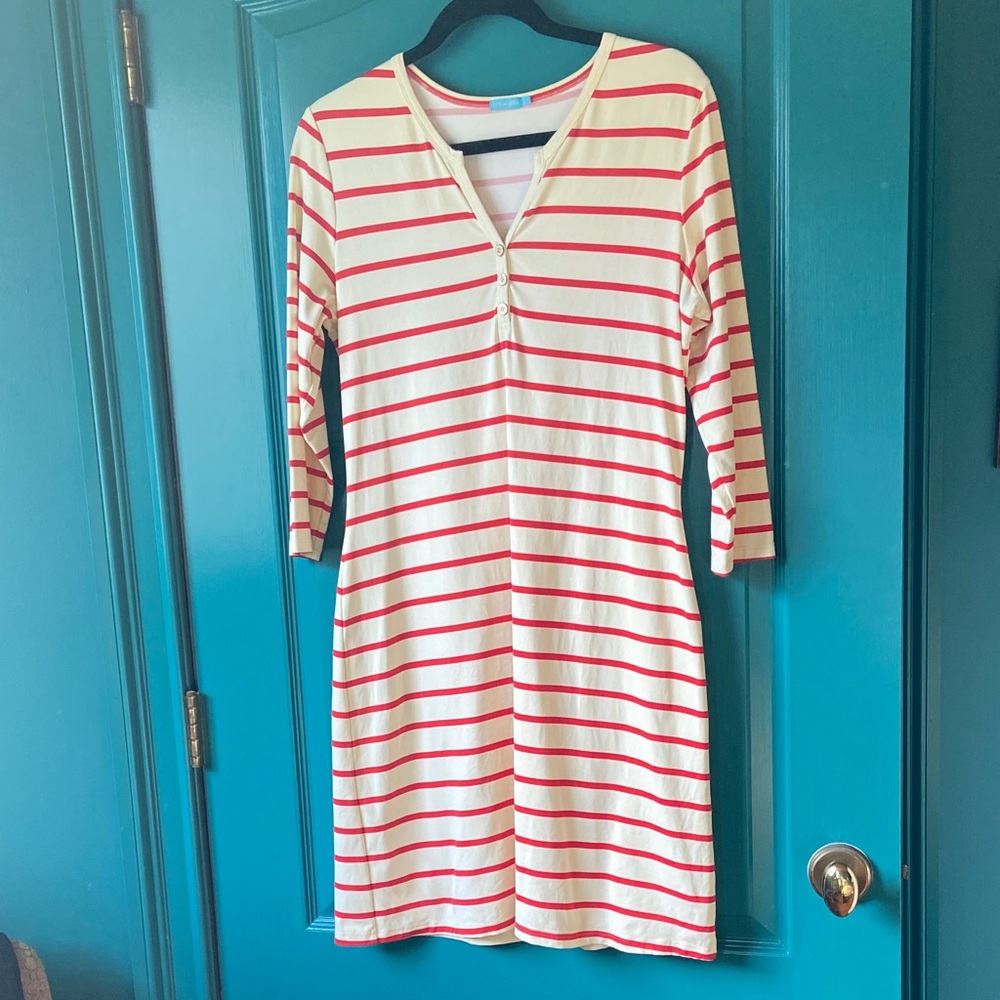 J McLaughlin striped dress size large